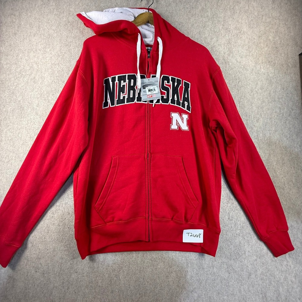 Stadium Athletics Nebraska Huskers Full Zip Hoodie Red Mens Medium NWT